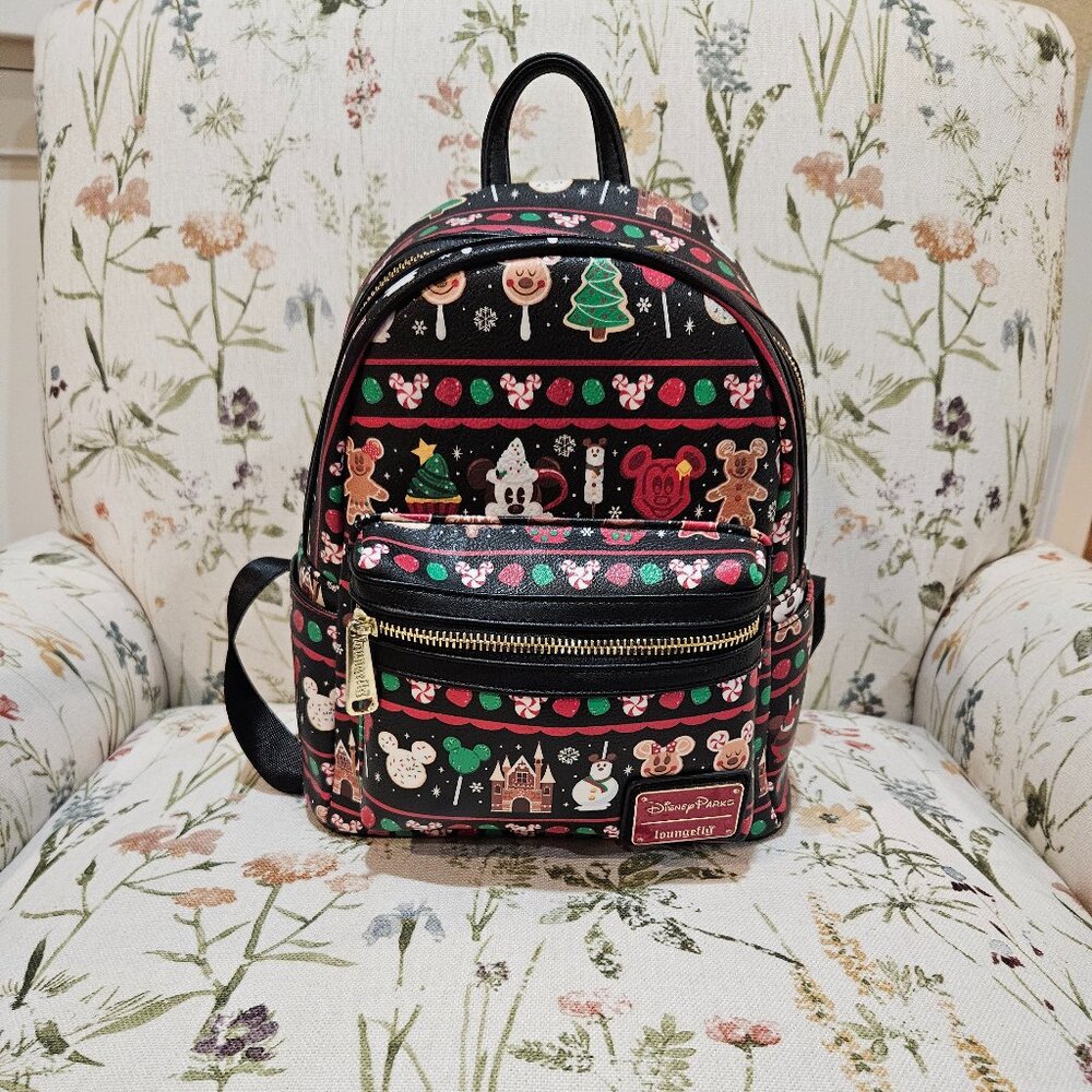 Disney Parks Christmas Snacks Loungefly Backpack